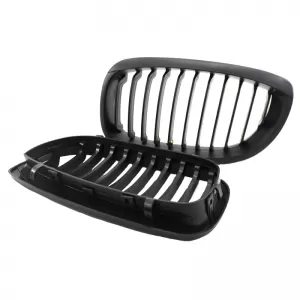 Front Grilles suitable for BMW 3 E46 03-06 Coupe/Cabrio Matte Black 2 Pcs-image-6295834