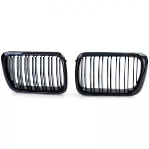 Front Grilles suitable for BMW 3 E36 96-99 M4 Look with Double Grille Glossy Black 2 Pcs-image-6295899