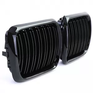 Front Grilles suitable for BMW 3 E36 96-99 M4 Look with Double Grille Glossy Black 2 Pcs-image-6295900
