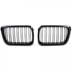 Front Grilles suitable for BMW 3 E36 96-99 M4 Look with Double Grille Glossy Black 2 Pcs-image-6295903