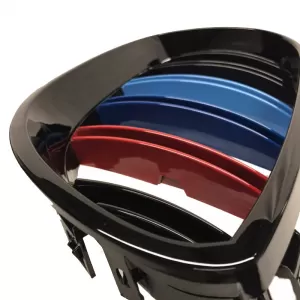 Front Grilles suitable for BMW 5 E60 03-11 M4 Look with Double Grille Tri-color / Glossy Black 2 Pcs-image-6295960
