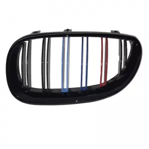 Front Grilles suitable for BMW 5 E60 03-11 M4 Look with Double Grille Tri-color / Glossy Black 2 Pcs-image-6295962