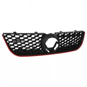 Front Grille suitable for VW Polo 9N3 05-09 GTI Look Honeycomb With Red Line 1 Pc-image-6295976