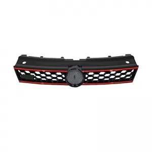 Front Grille suitable for Polo 6R/6C 09-16 GTI Look Honeycomb With Red Line 1 Pc-image-6296010