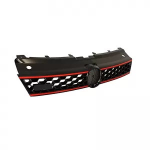 Front Grille suitable for Polo 6R/6C 09-16 GTI Look Honeycomb With Red Line 1 Pc-image-6296011