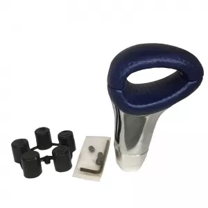 Shift Knob Universal Blue/Nickel With Hole Suitable for Normal Reverse 37019-image-6296316