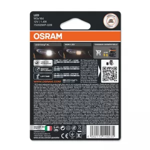 Led Bulbs T20 W21W / 3156 W3X16D 1.4watt 12volt Single White 6000k Osram 7505DWP-02B 2pcs-image-6296463