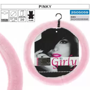 Steering Wheel Cover ''Pinky'' Black With Pink Cross Stitch Medium 37-39cm 2505059-image-6296698
