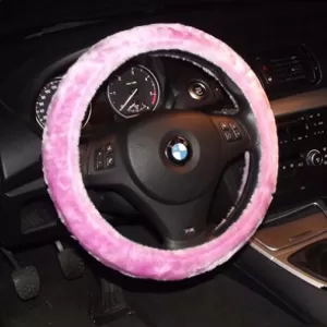 Steering Wheel Cover ''Pinky'' Black With Pink Cross Stitch Medium 37-39cm 2505059-image-6296701