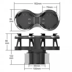 Double Cup Holder Suitable for Detachable Fixing Base Black Nickel 22525-image-6296744