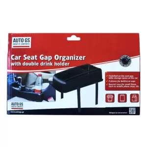 Car Seat Gap Organizer with Double Cup Holder Black 22527-image-6296760