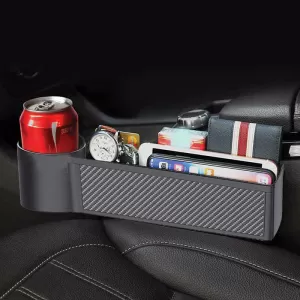 Car Seat Gap Organizer With Cup Holder Black/Carbon 22528-image-6296783