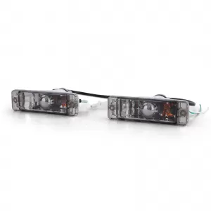 Clear glass indicators with parking light Black Smoke for VW Golf 1 2 Jetta 1 2 Polo 86C-image-6296824