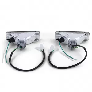 Clear glass indicators with parking light Black Smoke for VW Golf 1 2 Jetta 1 2 Polo 86C-image-6296828