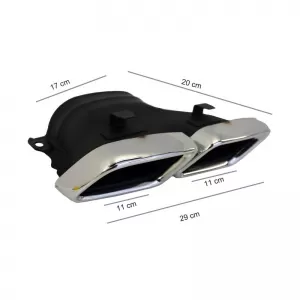 Exhaust Muffler Tips suitable for Mercedes-Benz C-Class W205 / E-Class W213 / S-Class W222 / GLE C292 / GLE W166 / GLC W253 A Design Look 2 pcs-image-6296937