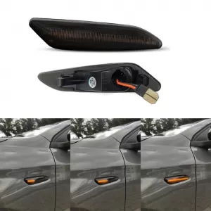 Side Fender Indicators suitable for Alfa Romeo 147 05-10 / 156 97-03 / Fiat Tipo 15+ Smoke Led Dynamic 2 pcs-image-6296939