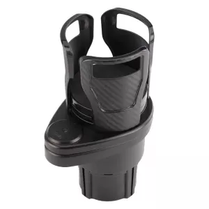 Drink Holder 2 In 1 Dual Cup Mount Extender Organizer 360° Rotating Adjustable Base Carbon-image-6296985