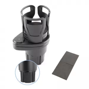 Drink Holder 2 In 1 Dual Cup Mount Extender Organizer 360° Rotating Adjustable Base Carbon-image-6296987