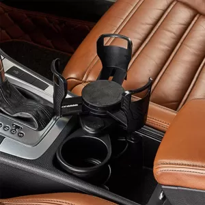 Drink Holder 2 In 1 Dual Cup Mount Extender Organizer 360° Rotating Adjustable Base Carbon-image-6296989