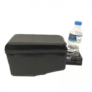 Car Armrest With Triple Drink Holder Universal Black 22228-image-6297230