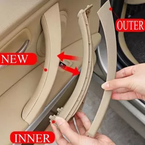 Door Handle (inside car) suitable for Bmw 3 E90 05-11 Left Rear Door Set 2 Pcs Beige-image-6297542