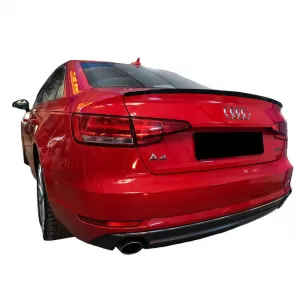Trunk Spoiler suitable for Audi A4 B9 16+ From ABS Plastic Glossy Black-image-6298272