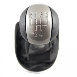 Shift Knob With Boot Black/Silver Suitable for Seat Leon 2/Toledo 3 With 5 Speed GK0341-image-6298417