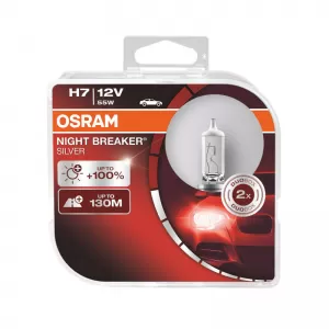 Halogen Headlight Lamps H7 12V 55w Night Braker Silver Osram 64210NBS-HCB 2pcs-image-6298514
