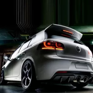 Tailights Set suitable for VW Golf VI (6) 08-12 Full Led Dynamic GTI R20 Look Cherry Red/Smoke VLand-image-6298843