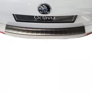 Rear Bumper Protector suitable for Skoda Octavia III (3) 5E 13-20 Caravan Black Steel-image-6299030