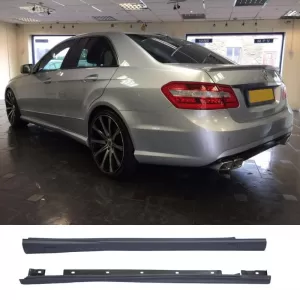 Side Skirts suitable for Mercedes-Benz E-Class W212 09-13 A Design Look from ABS Plastic 2 pcs-image-6299205