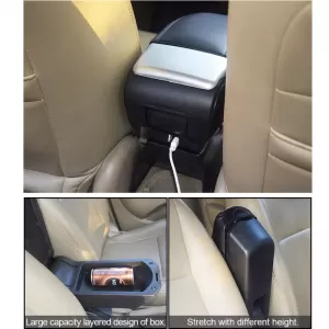 Car Armrest Black-Silver With USB Universal 22260-image-6299340