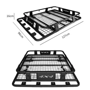 Car Roof Rack Metal Black Safari 127x96cm 28826-image-6299345
