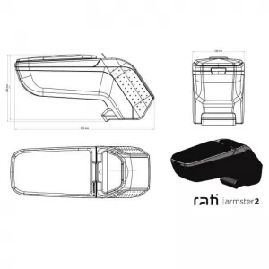 Armrest Armster 2 suitable for Nissan Note 2013+ Black Color-image-6299449