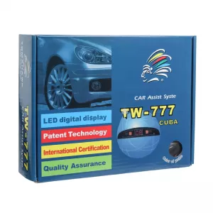 Parking Sensor PDC with 4 Sensors 22mm Gloss Black with Display and Buzzer TW-777-image-6299479