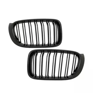 Front Grilles suitable for BMW X3 F25 LCI 14-17 / X4 F26 14-17 M4 Look with Double Grille Glossy Black with 7 Grilles 2 Pcs-image-6299495