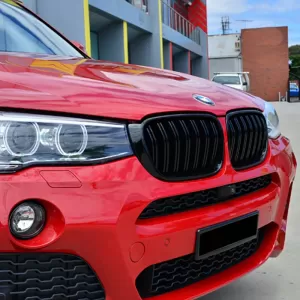 Front Grilles suitable for BMW X3 F25 LCI 14-17 / X4 F26 14-17 M4 Look with Double Grille Glossy Black with 7 Grilles 2 Pcs-image-6299502