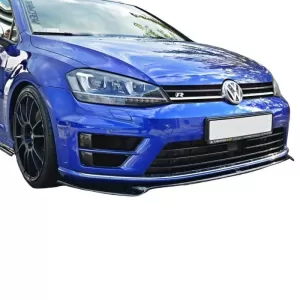 Front Spoiler suitable for VW Golf VII (7) 12-17 R & R-Line Bumper Glossy Black V.2-image-6300230