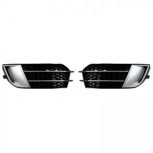 Front Bumper Side Grill suitable for Audi A1 8X 2010-2014 RS1 Look Glossy Black / Silver Left & Right 2 Pieces-image-6300650