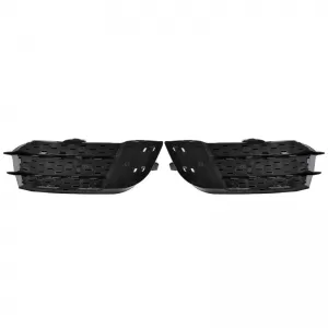 Front Bumper Side Grill suitable for Audi A1 8X 2010-2014 RS1 Look Glossy Black / Silver Left & Right 2 Pieces-image-6300656