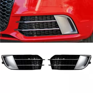 Front Bumper Side Grill suitable for Audi A1 8X 2010-2014 RS1 Look Glossy Black / Silver Left & Right 2 Pieces-image-6300658