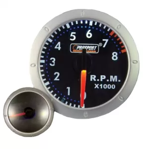 Tachometer R.P.M. Prosport Diamond Mirror Look Smoke 52mm 90 Scale With 7 Colors-image-6300809