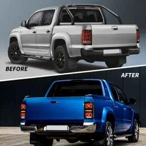 Tailights Set Suitable for VW Amarok 10-21 Full Led Bar Dynamic Signal Black / Smoke VLand-image-6301032