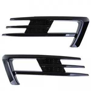 Front Bumper Side Grill (Fog Lamp Trim) suitable for VW Golf VII (7) 12-16 GTI Look Glossy Black Left Right 2 Pieces-image-6301049