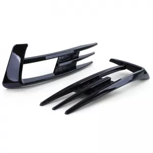 Front Bumper Side Grill (Fog Lamp Trim) suitable for VW Golf VII (7) 12-16 GTI Look Glossy Black Left Right 2 Pieces-image-6301050