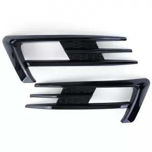Front Bumper Side Grill (Fog Lamp Trim) suitable for VW Golf VII (7) 12-16 GTI Look Glossy Black Left Right 2 Pieces-image-6301051