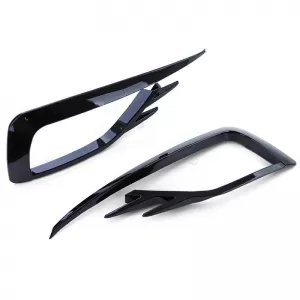 Front Bumper Side Grill (Fog Lamp Trim) suitable for VW Golf VII (7.5) 16-20 GTI Look Glossy Black Left Right 2 Pieces-image-6301056