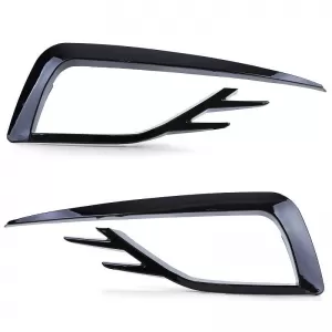 Front Bumper Side Grill (Fog Lamp Trim) suitable for VW Golf VII (7.5) 16-20 GTI Look Glossy Black Left Right 2 Pieces-image-6301057