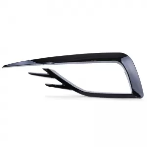 Front Bumper Side Grill (Fog Lamp Trim) suitable for VW Golf VII (7.5) 16-20 GTI Look Glossy Black Left Right 2 Pieces-image-6301059