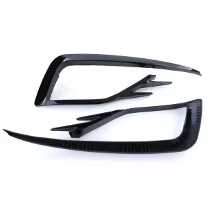 Front Bumper Side Grill (Fog Lamp Trim) suitable for VW Golf VII (7.5) 16-20 GTI Look Glossy Black Left Right 2 Pieces-image-6301060